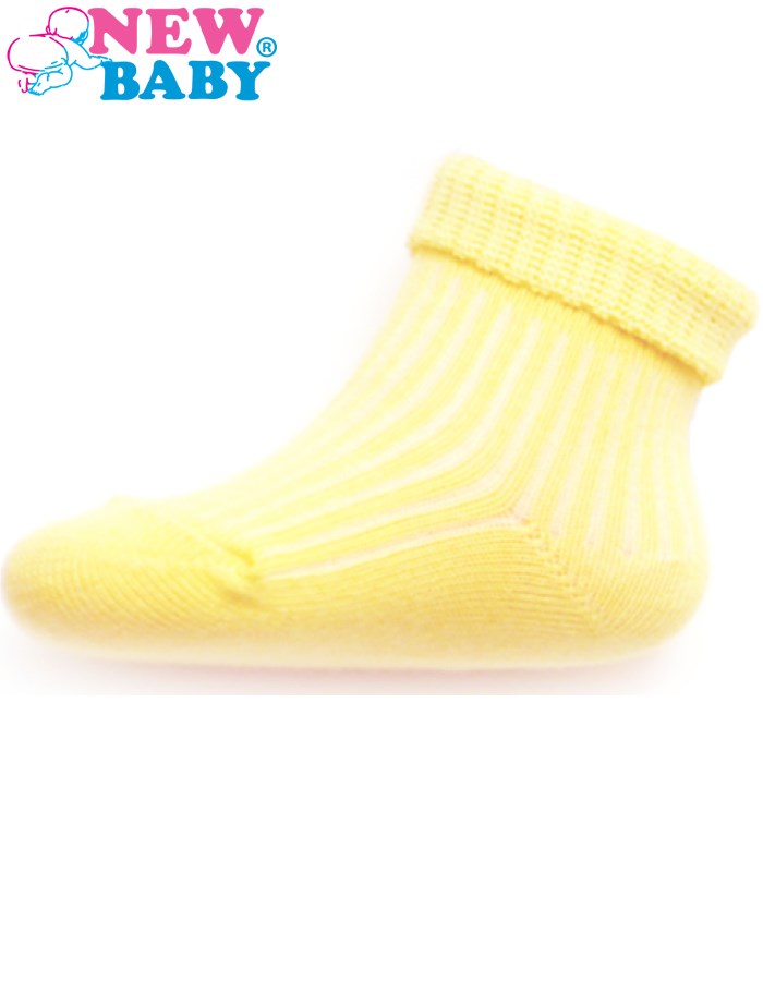 Dojčenské pruhované ponožky New Baby žlté