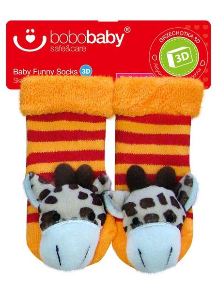 Ponožky dojčenské s hrkálkou Bobo Baby žirafa
